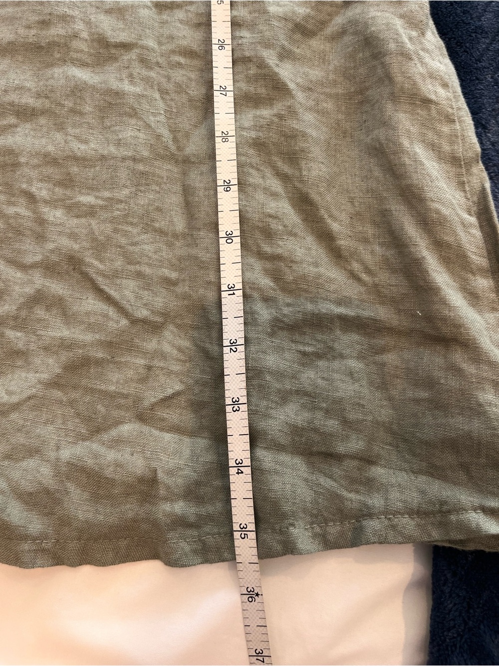 TERZO MILLENNIO 100% Linen Shift Dress SMALL Green Italian Sleeveless Loose Fit - Picture 9 of 12